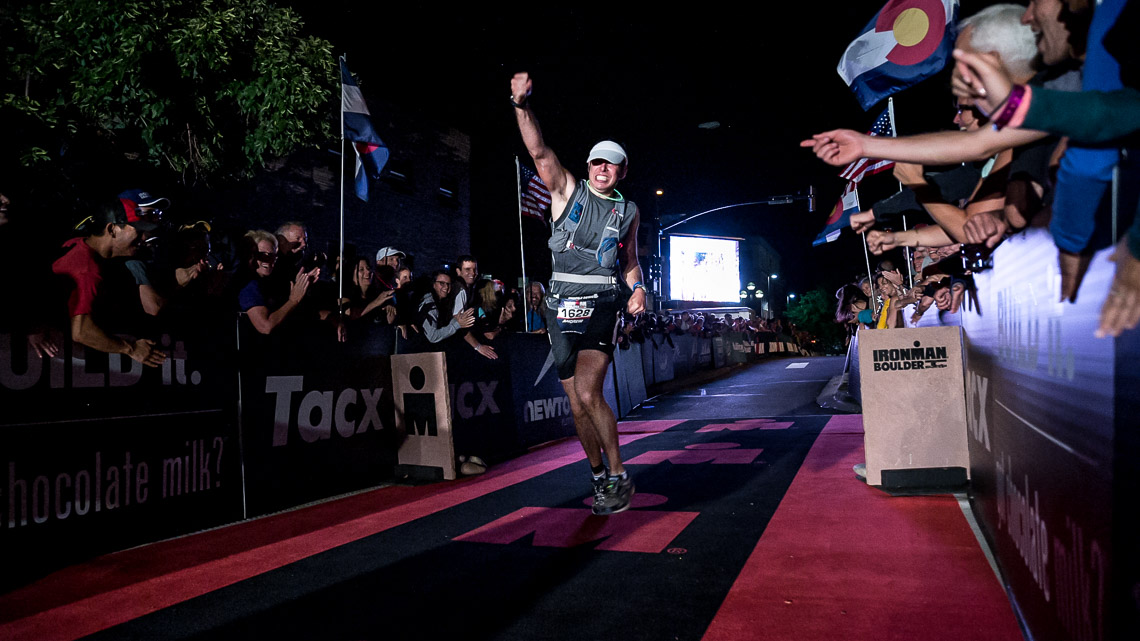 Andrew Strauss finishes the 2014 Ironman Boulder